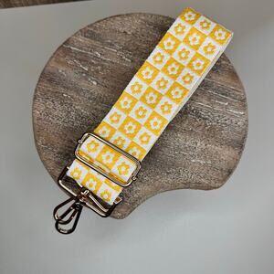 Wide YELLOW FLOWER Purse Strap Adjustable Crossbody Guitar Strap NEW FAST SHIP